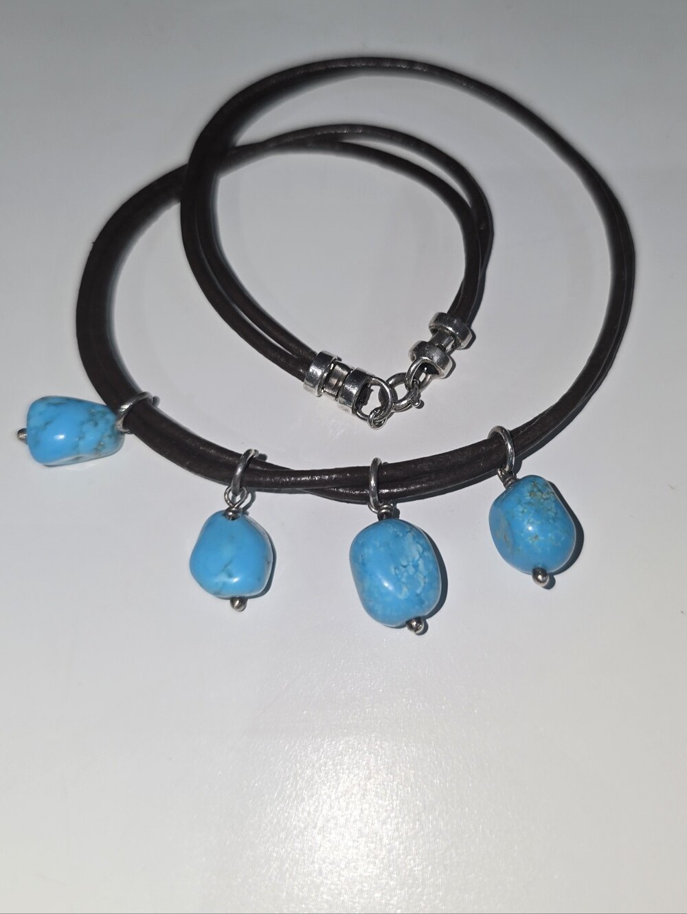 SLEEPING BEAUTY TURQUOISE 7" BRACELET W/.925 FINDINGS & CLASP